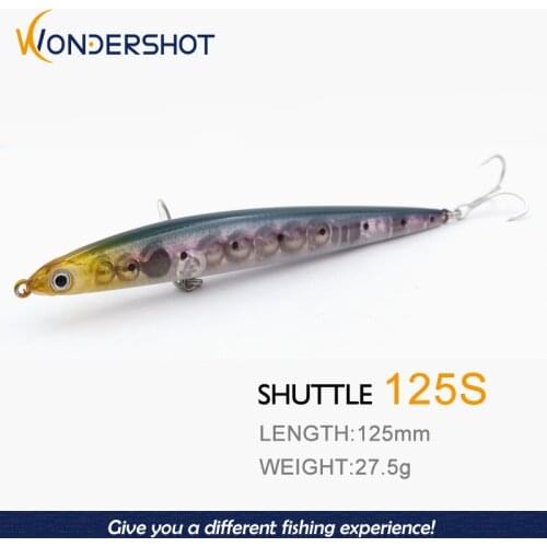 Wondershot D11 SHUTTLE 125S Pencil Lures Wobblers Sinking 27.5g Sea Fishing Hard Deepwater Long Casting 2021 pescar Tackle