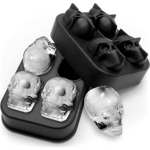 Silicone Ice Tray Mold Whiskey Drink Skull Ice Cube Mold Ice Cube Maker Chocolate Molds Fade Resistant Easy To Remove Ice Trays
