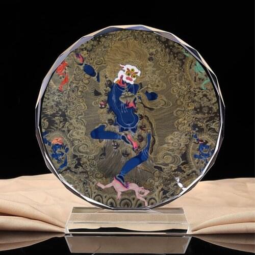 Tibetan Tantric Dharma protector-the portrait of the Sphinx flying mother, statue of the Sphinx Buddha mother, crystal ornaments