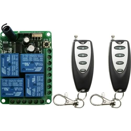 Universal Wireless Remote Control smart Switch DC12V 24V 4CH Relay Receiver Modul RF Transmitters Lamp fan room Led Light