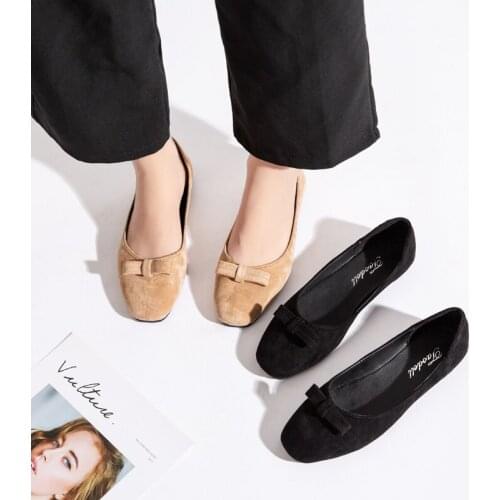 High quality Womens Suede shoes flats PU leather New spring Autumn fashion Women casual flat heel Single shoes W33-39