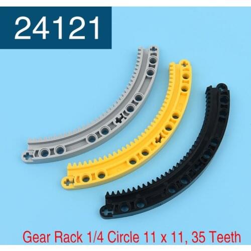 1pcs 24121 high-tech building block parts gear rack 1/4 circle 11 x 11,35 teeth rack and pinion toy accessories