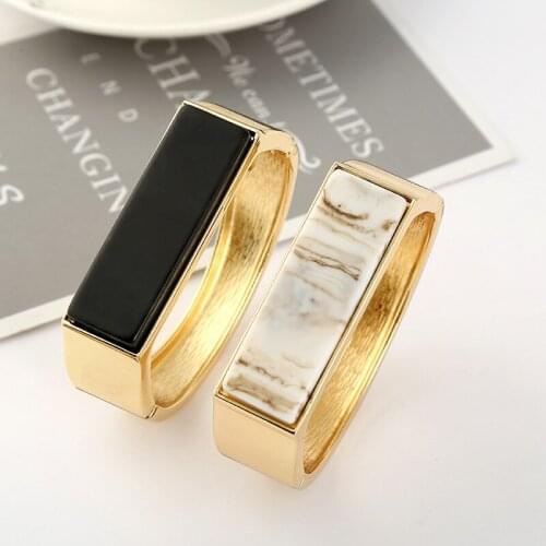 Cuff Bracelets Bangles For Women Girl Trendy Pink Black Beige Stone Open Bangles Jewelry Accessories Party Lover Birthday Gifts