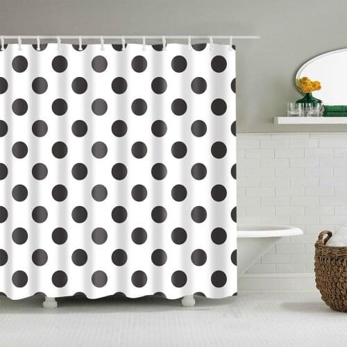 Dafield Polka Dot Shower Curtain Black and White Heavy Duty Waterproof Sets with Hooks for Bathroom Showers Decor