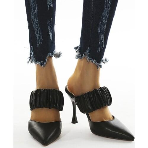 2021 New Spring summer shoes women pumps new stiletto high heels ladies shoes sexy pointed toe slip on black slippers women 40