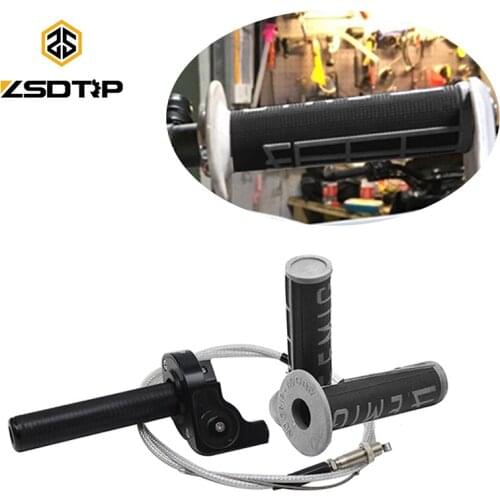 ZSDTRP 7/8" 22mm Twist Throttle Grips Cable Set for XR CRF KLX TTR 110 125 150 200 250cc Quad ATV Dirt Pit Bike