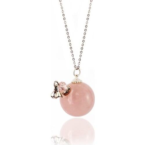 1PC 20MM Perfume Bottle Pendants Natural Stone Ball Tiger Eye Stone Essential Oil Bottles Pendants Necklace