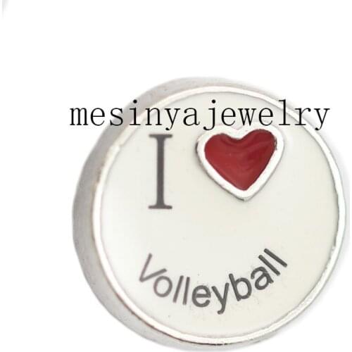 10pcs i love volleyball floating charms for glass locket,FC-241