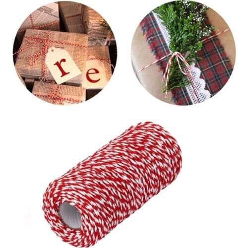 100m/Roll 2Ply Bakers Red Twine String Cotton Colored-twisted Cords Rope for Home Decor Handmade Wedding Gift Packing DIY Craft