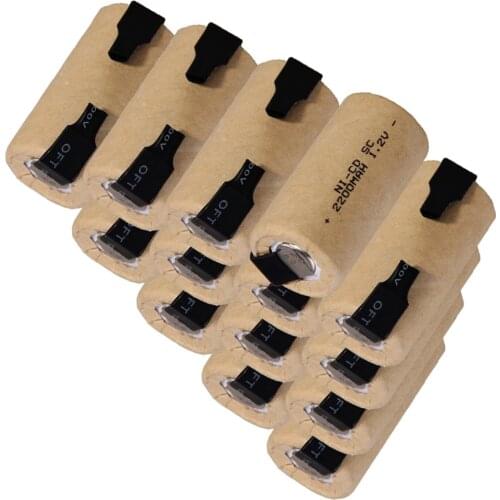14 pcs SC 2200mah 1.2v battery NICD batteria batteries for electric screwdrivers 4.25cm*2.2cm for electric drills
