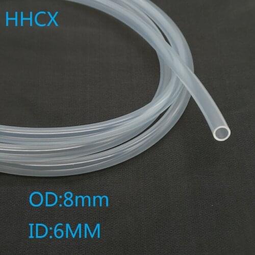 5 meter 6*8 mm food grade transparent silicone rubber hose external diameter 6mm x 8mm flexible silica gel tube 6x8 mm