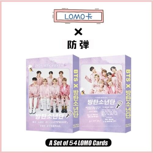 54pcs/set 2020 K-POP Bangtan Boys Lomo Card Photocard Poster Festa Card JUNG KOOK JIMIN SUGA JIN V J-HOPE FANS Gift