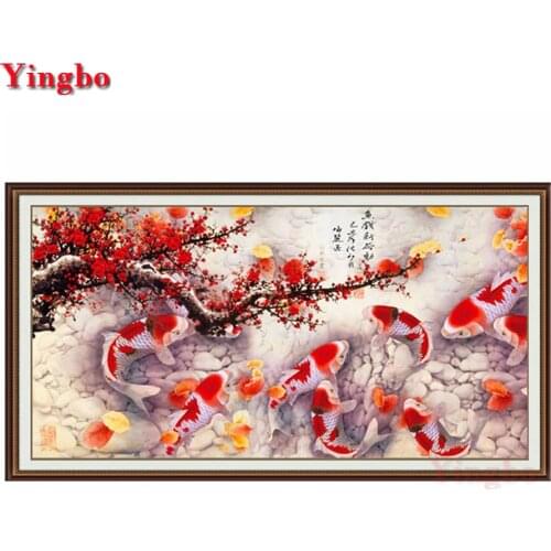 5D Diamond Painting Plum koi fish pictures mosaic diamond round diy 3d diamond Embroidery full square rhinestones decoration
