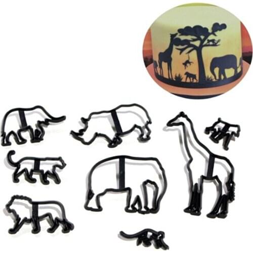 8pcs Cookie Cutter Plastic Animals Fondant Biscuit Mold Cutter Cake Mold