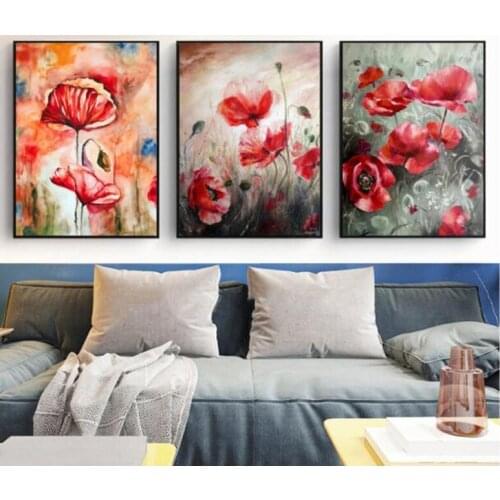 5D Diy Diamond Painting Poppy Landscape,3d,Stitch Cross,full Diamond Embroidery mazayka 5d Diamond Mosaic Stickers Home Decor