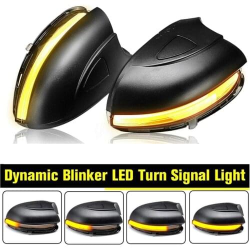 2X Car LED Dynamic Turn Signal Light Side Mirror Indicator Blinker For-VW Golf 6 MK6 GTI 6 R20 MKVI Touran