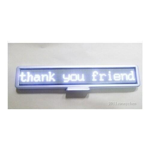 Free shipping 21"x4" Programmable LED Car Moving Display Sign Board Scrolling Message White