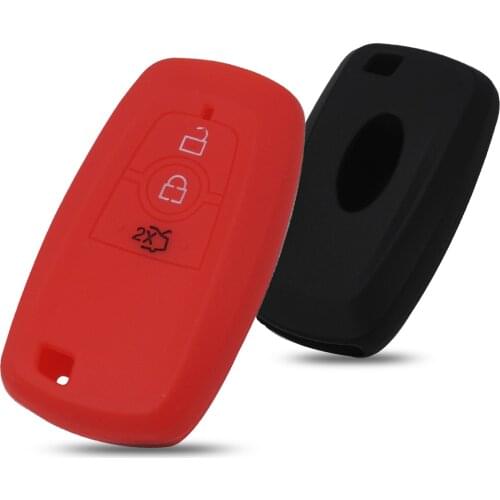 Bilchave 10pcs 3 Buttons Remote Car Key Silicone Cover FOB For Ford 2017 Edge F250 New Key Case Procted Accessories