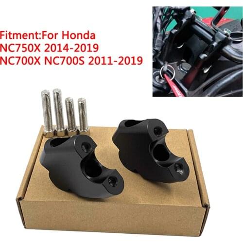 For HONDA NC750X 2014-2019 NC700X NC700S 2011-2019 2PCS CNC Machining Handlebar Risers Bar Clamp Extend Adapter With Bolts