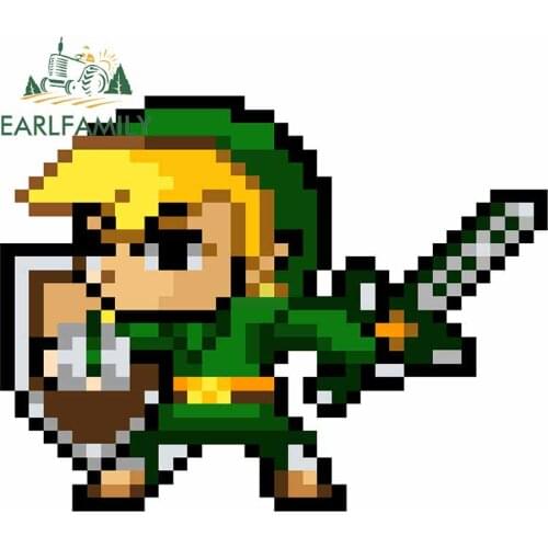 EARLFAMILY 13cm x 9.9cm for Pixel Link Waterproof Decal Vinyl Car Sticker Body for Car Graffiti Stickers DIY Custom Printing