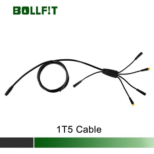 BOLLFIT Ebike 1 in 5 Bus Cable Waterproof 5 to 1 Wire Conect To Electric Bike Controller Light Ebrake Throttle Display
