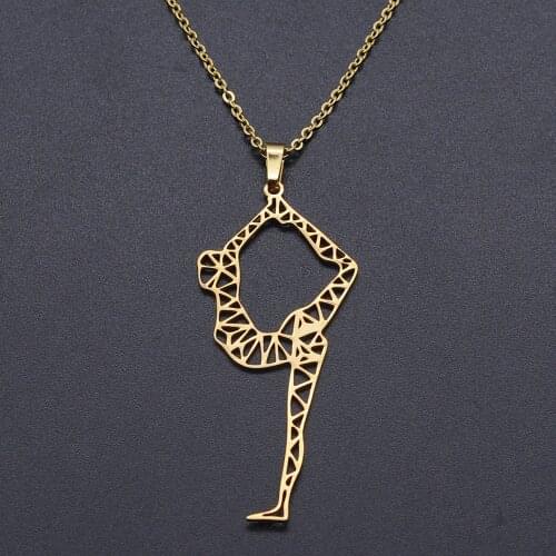Geometric Stainless Steel Yoga Necklace for Women Accept OEM Order Dainty Steel Necklaces Fashion Jewelry Necklaces Dropshipping