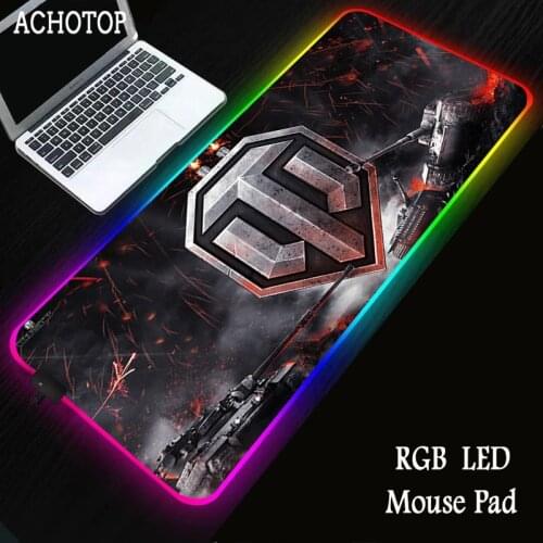 World Of Tanks RGB Gaming Mouse Pad Large Size Colorful Luminous for PC Computer Desktop LED Light Desk Mat Gaming Keyboard pad