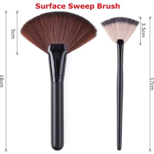 Length 17/18cm Surface Sweep Brush Soft Synthetic Brush for Dusting Glitter Powder Messy Products 2021 Hot Sale