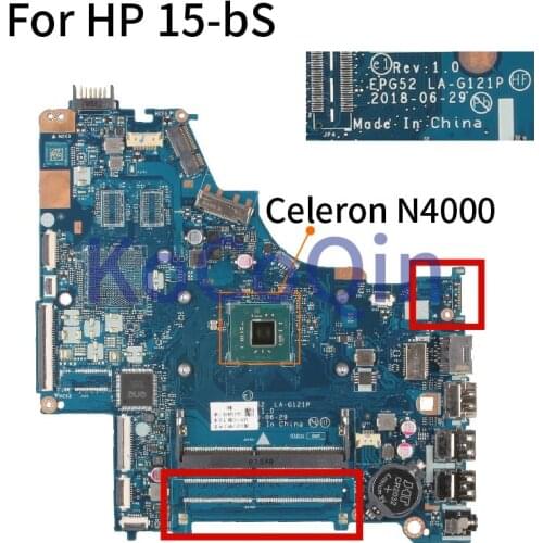 KoCoQin Laptop motherboard For HP 15-bS Core Celeron N4000 SR3S1 Mainboard LA-G121P DDR4