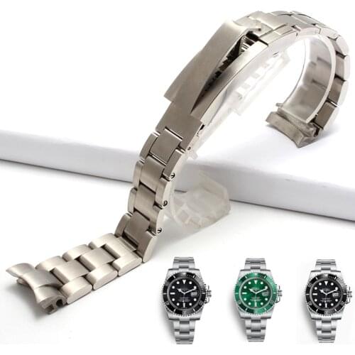 Metal Watchbands For Rolex DAYTONA SUBMARINER Watch Accessories Men Pull Tooth Buckle Strap Stainless Steel Watch Bracelet Chain