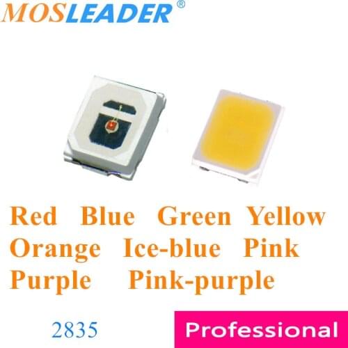 Mosleader 4000pcs 0.2W 2835 LED Red Blue Green Yellow Orange Ice-blue Pink Purple Pink-purple SMD Single color LED Diodes