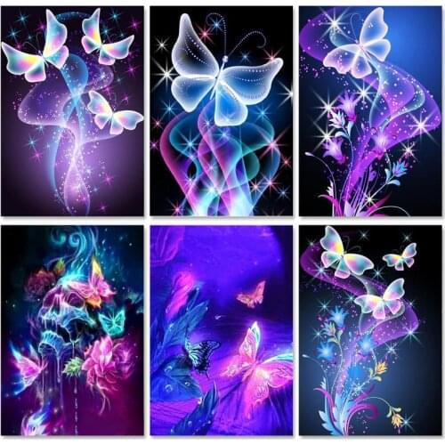 SDOYUNO Oil Paint By Numbers Kits Butterfly Painting By Numbers On Canvas Animals Frameless 60x75cm Draw Painting DIY Home Decor