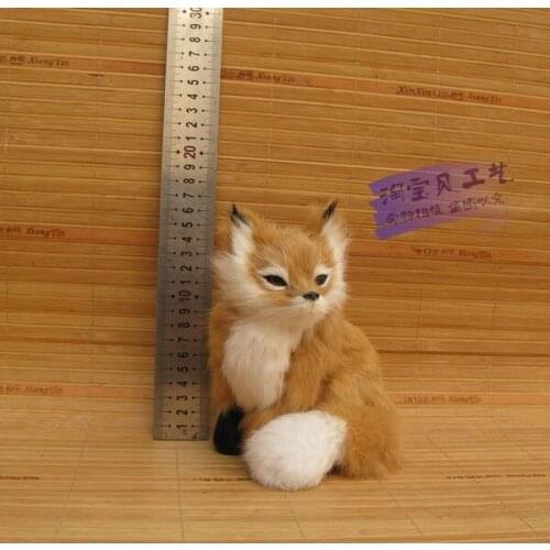 New simulation yellow fox toy polyethylene&fur cute fox model gift about 12x10x15 cm 2516