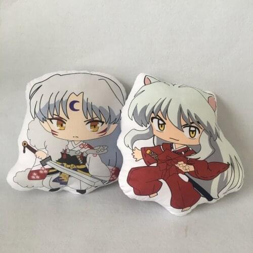 New 40cm Inuyasha Plush Toys Cute Soft Stuffed Anime Inuyasha Sesshoumaru Pillow Dolls For Kid Birthday Christmas Gift