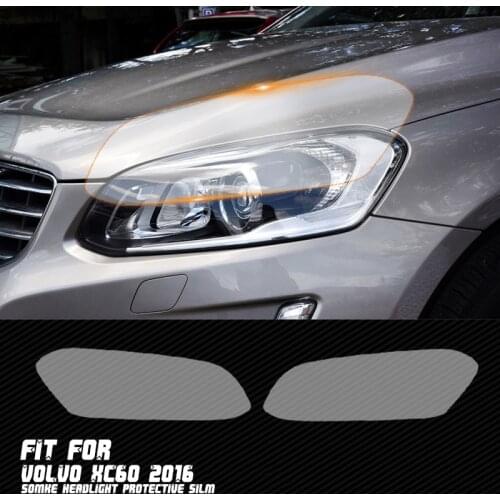 New Car LH+RH Smoke TPU Headlights Protective Precut Film Sticker Cover Trim Fit For Volvo XC60 2016