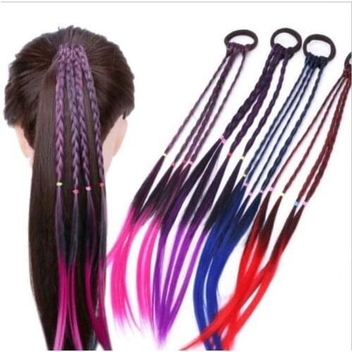 Newest Women Ladies Braided Synthetic Hair Plaited Plait Elastic Headband Hairband Wig Vogue Cool Colorful Artificial Braids