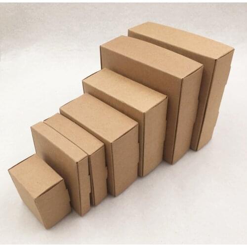50Pcs/Lot Gift Box kraft Paper Jewelry Boxes Blank Carry Case Jewelry Accessory Packaging Handmade Cardboard Display Paper Boxes