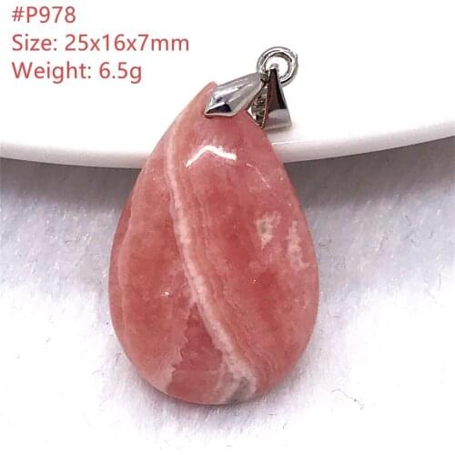 Natural Argentina Red Rhodochrosite Pendant For Women Lady Men Luck Love Gift Crystal Water Drop Beads Gemstone Jewelry AAAAA