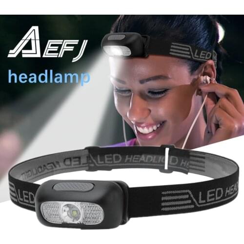 LED R5 Mini Headlamp red white Headlight USB Rechargeable Head Torch Flashlight Lamp Light Camping +USB Line