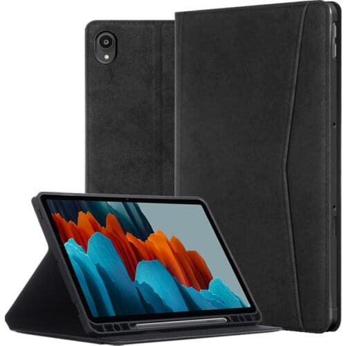 TPU Solid Color Case for Samsung Galaxy Tab S6 Lite 10.4'' Stand Fabric Pencil Holder Cover for Galaxy Tab S6 Lite SM-P610 P615