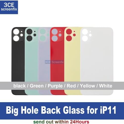 High quality Back Cover Glass Large Big Camera Hole Replacement For iPhone 11 Back Housing Glass cover