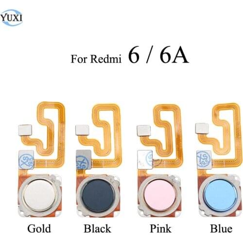 YuXi Fingerprint sensor Scanner Home Button Return Key Flex Cable For Xiaomi Redmi 6 6A Replacement Gold Black Blue Pink