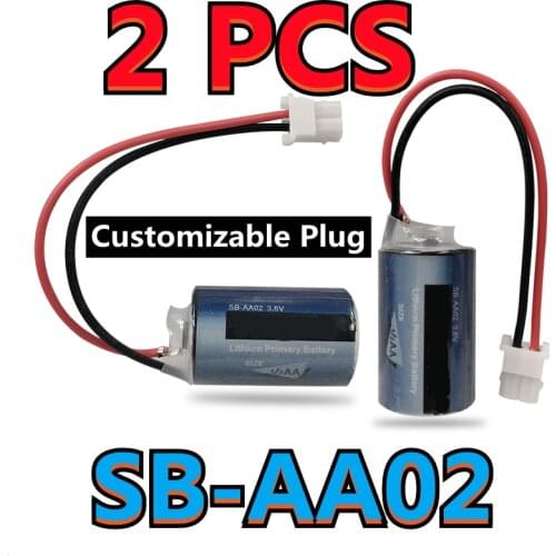 2PCS Original New Korea For TEKCELL SB-AA02 3.6V 1/2AA ER14250 PLC Lithium Backup Battery With Connectors (Customizable Plug)