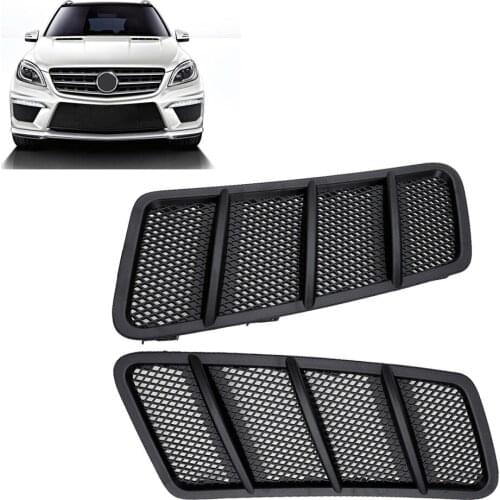 2pcs Front Hood Air Vent Grille Grill Cover For Mercedes Benz W166 ML GL Class 2012-2015 Engine Bonnet Outlet Frame Mesh Grid