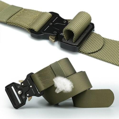 2021 Nylon Military Tactical Belts Metal Buckle Hunting Accessories Heavy Duty Hunting Tactical Waist Belt Canvas Adjustable