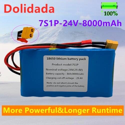 2021 New 7S1P 24V 8000 MAH Li ion battery pack is suitable for small electric unicycle scooter toy bicycle with built-in BMS