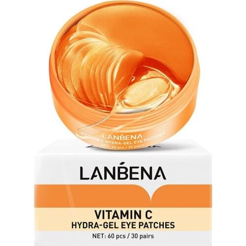LANBENA Vitamin C Eye Mask Eye Patches Brighten Serum Remove Eye Bag Eye Lines Repair Dark Circle Moisturizing Lifting 50pcs