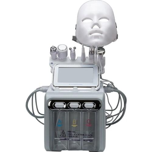 7 in 1 H2O2 with led light therapy facial mask water oxygen jet aqual peeling small bubble anti-aging machine