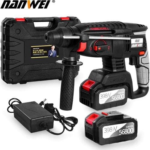 Rechargeable Cordless 21V Brushless Rotary Electric Hammer Drill Impact Function