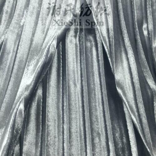 3Metres SilverPleated Crushed Golden Velvet Fabric Cloth For Autumn And Winter Strapless Dress Skirt Crumpled Silk Velvet Fabric